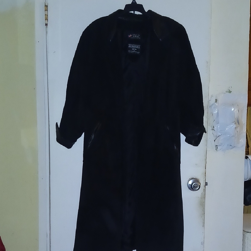 Chic Black Overcoat By Valerio Taylered In Los Angeles Black Suede Large